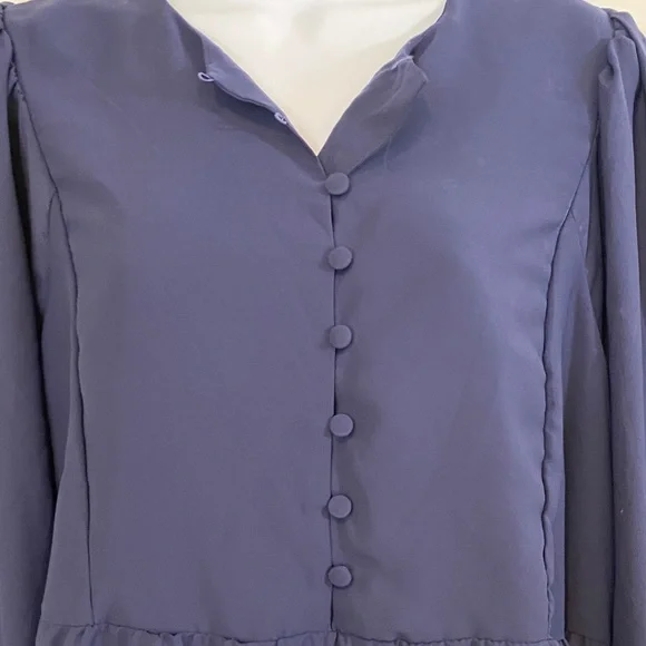 Refka Women's Long Sleeve Dress - size 10 Blue - Picture 3 of 8